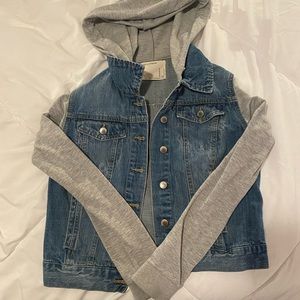 Jean jacket with hood size medium